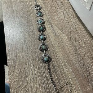 Turquoise and silver southwest necklace